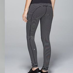 Lululemon Speed Tight II Parallel Stripe Black & White Luxtreme Running Leggings